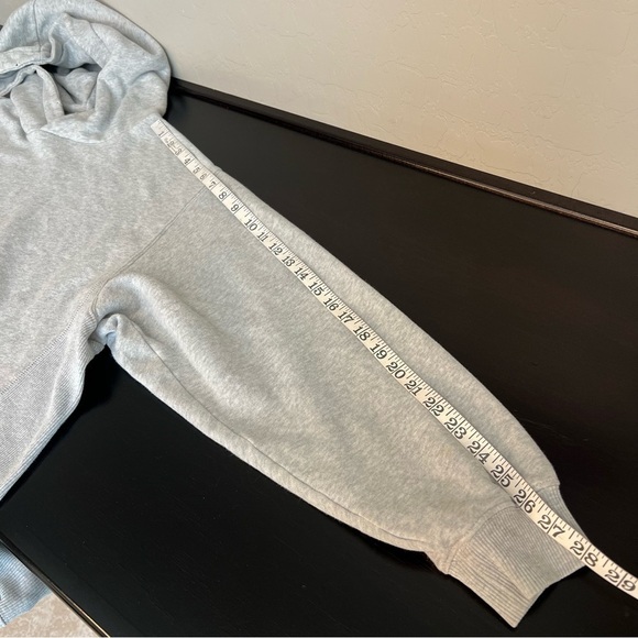 Aerie Oversized pullover hoodie, grey, cotton, back graphic, size M - Picture 10 of 13